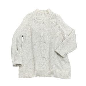 LA Hearts Tunic Cable Knit Oversized Sweater Pale Heather Gray Size S